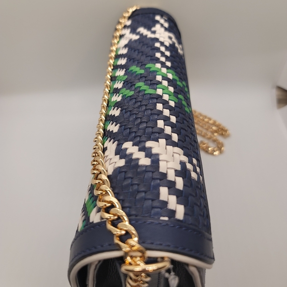 New Tory Burch SPRING COLLECTION 2017 DUET WOVEN LEATHER CONVERTIBLE XBODY - Picture 3 of 6